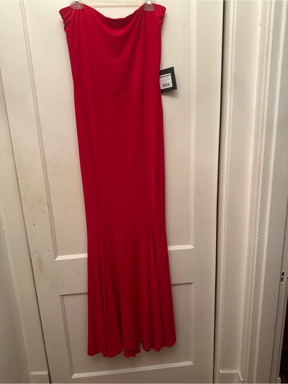 Norma Kamali x Revolve Strapless Fishtail Gown Lipstick Red SZ XL/42